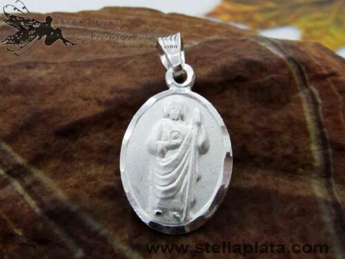 Medalla Doble Vista San Judas Tadeo y Virgen Guadalupe Plata 925